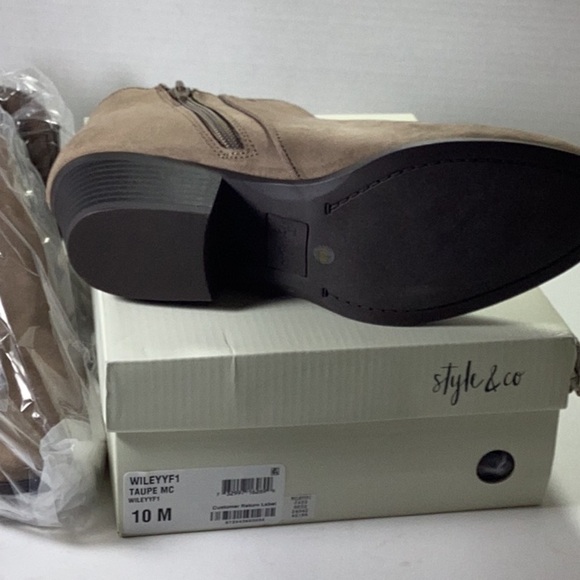 Style & Co. Womens Wileyy Fabric Almond Toe Ankle Fashion, Taupe - Picture 6 of 6